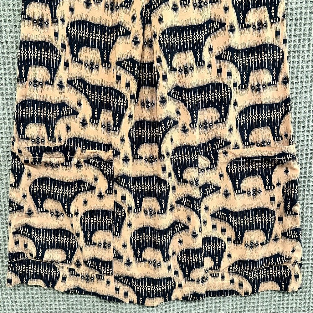 Anthropologie Maeve Zola Bear Print Shift Dress Size 0 - Picture 8 of 8